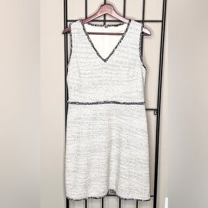 LOFT Textured Boucle Fringe Knit Dress Sz 8